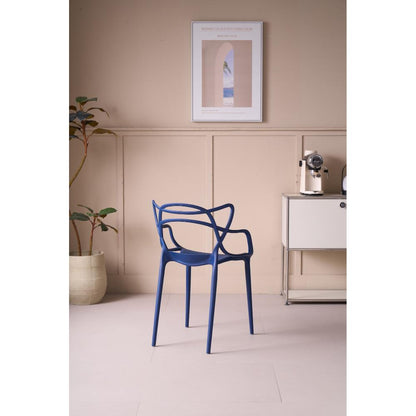 Silla Palermo, Color Azul, con Espaldar y Diseño Moderno