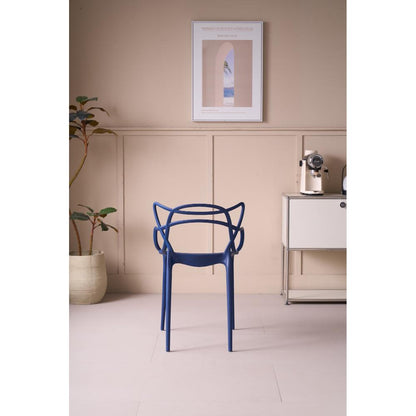 Set de 2 Sillas Palermo, Color Azul, con Espaldar y Diseño Moderno