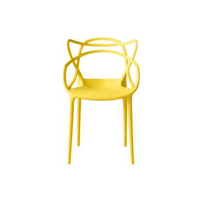 Set de 4 Sillas Palermo, Color Amarillo, con Espaldar y Diseño Moderno