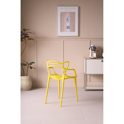 Set de 2 Sillas Palermo, Color Amarillo, con Espaldar y Diseño Moderno