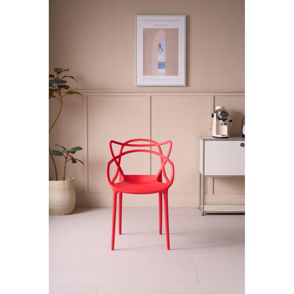Set de 2 Sillas Palermo, Color Rojo, con Espaldar y Diseño Moderno