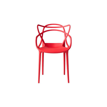 Set de 4 Sillas Palermo, Color Rojo, con Espaldar y Diseño Moderno