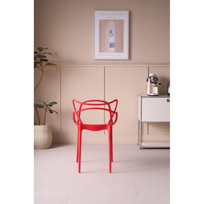 Set de 2 Sillas Palermo, Color Rojo, con Espaldar y Diseño Moderno