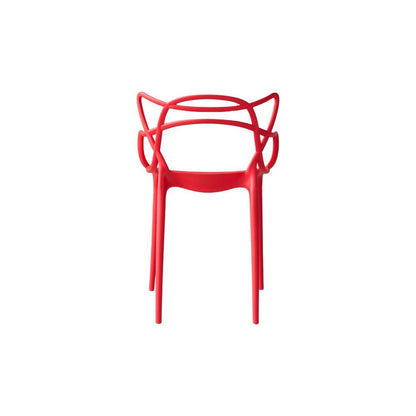 Set de 4 Sillas Palermo, Color Rojo, con Espaldar y Diseño Moderno