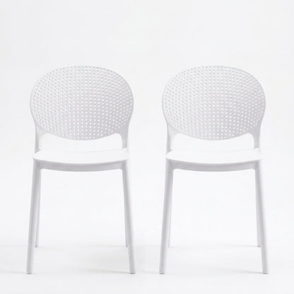Silla Florida, Color Blanco, con Espaldar y Diseño Moderno X2