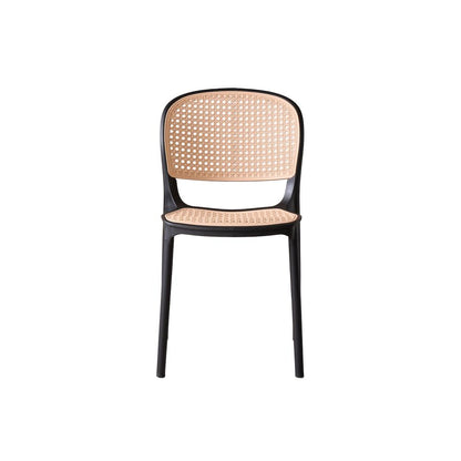 Silla Nest negro y beige en polipropileno con rejilla, 82 x 48 x 56 cm – vista 8
