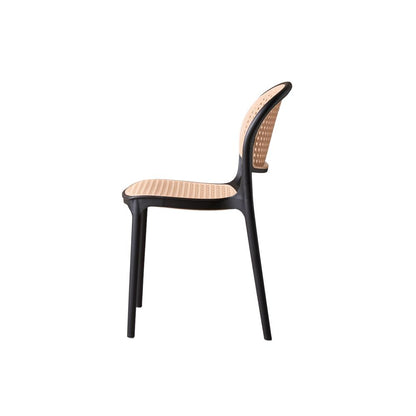 Silla Nest negro y beige en polipropileno con rejilla, 82 x 48 x 56 cm – vista 9