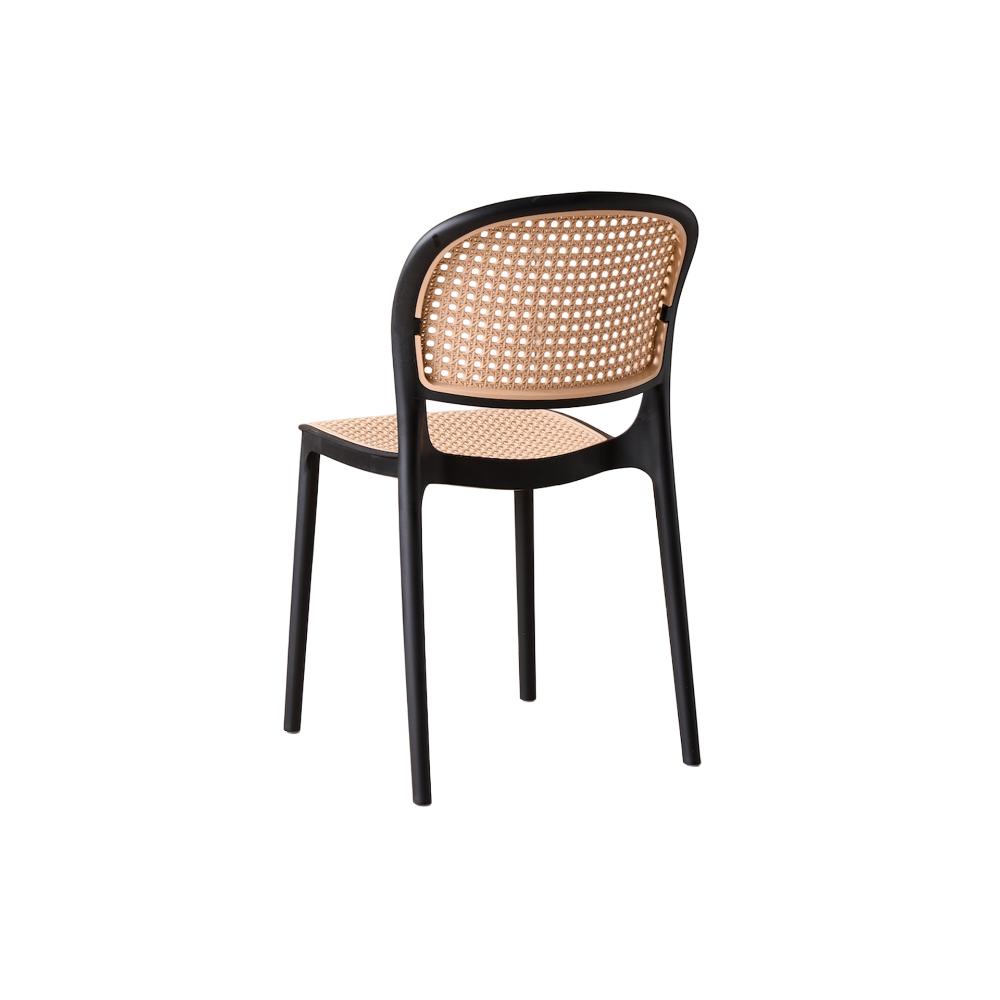 Silla Nest negro y beige en polipropileno con rejilla, 82 x 48 x 56 cm – vista 10