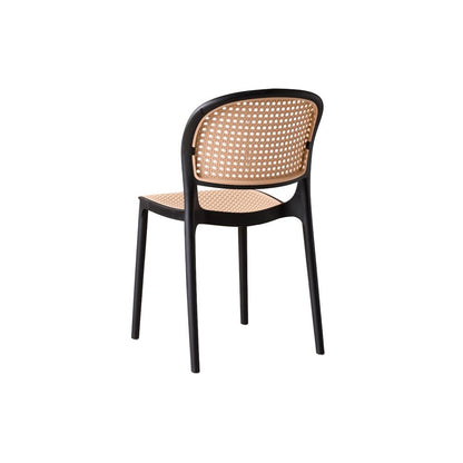 Silla Nest negro y beige en polipropileno con rejilla, 82 x 48 x 56 cm – vista 10