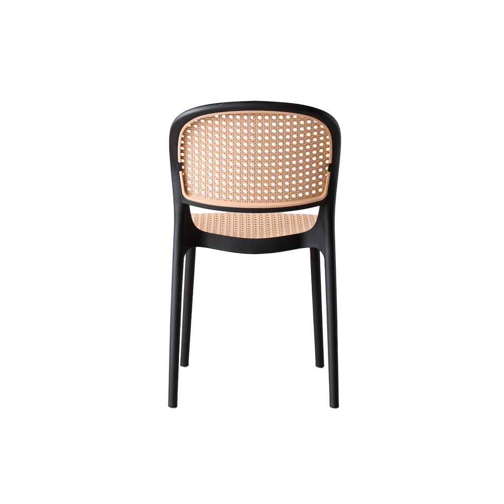 Silla Nest negro y beige en polipropileno con rejilla, 82 x 48 x 56 cm – vista 11