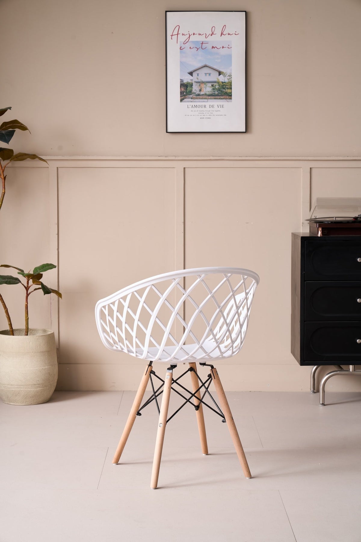 Silla Oasis con Brazos, Color Blanco, con Espaldar