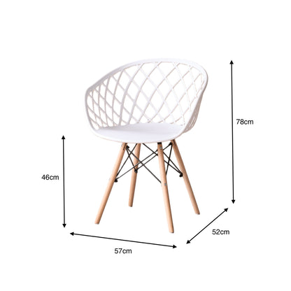Silla Oasis con Brazos, Color Blanco, con Espaldar
