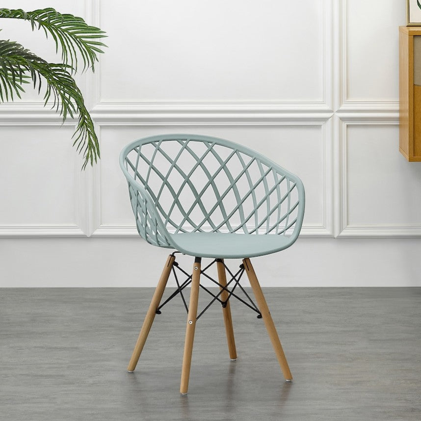 Silla Oasis con Brazos, Color Azul Claro, con Espaldar