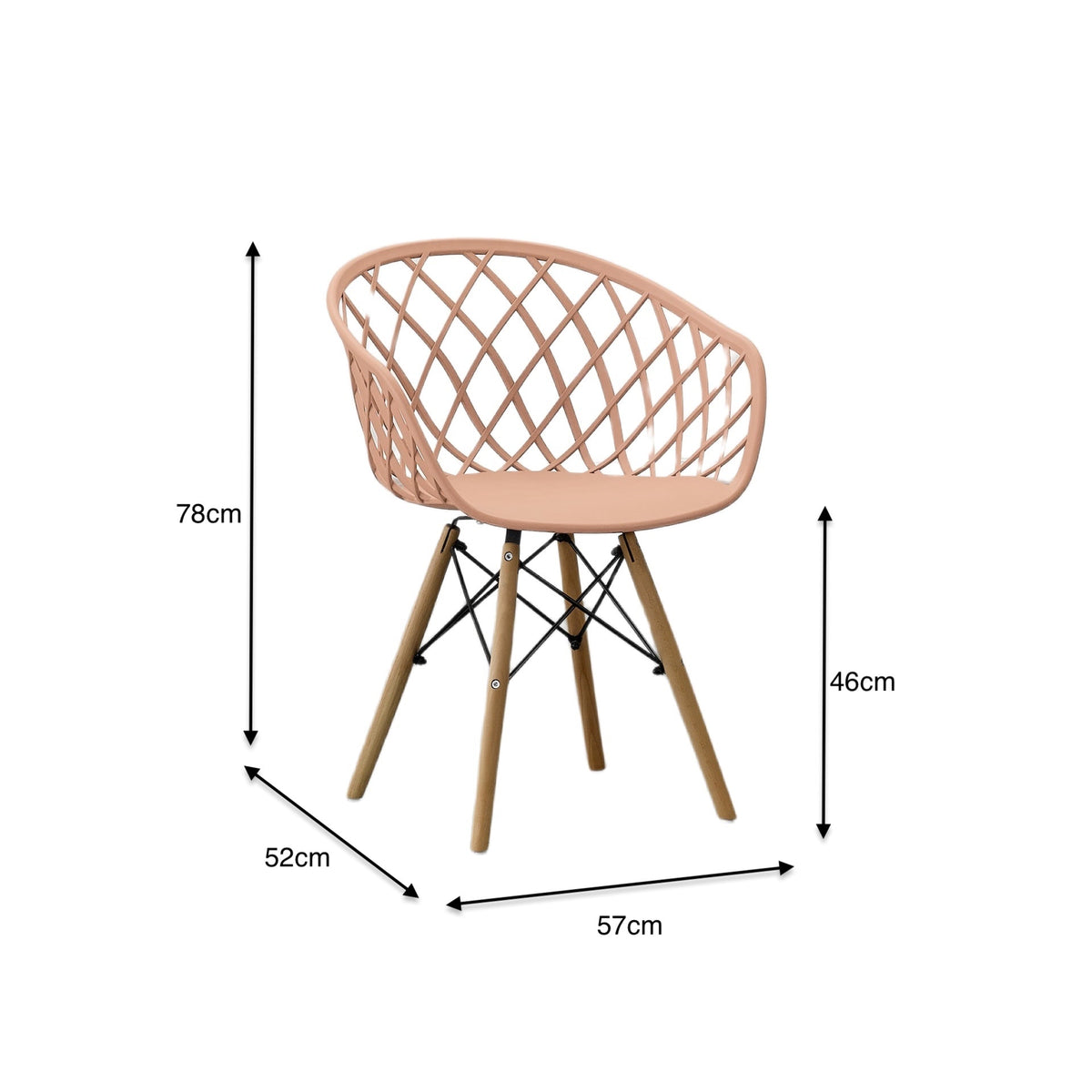 Silla Oasis con Brazos, Color Mandarina, con Espaldar
