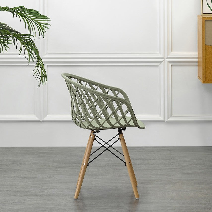 Set de 2 Sillas Oasis con Brazos, Color Verde, con Espaldar