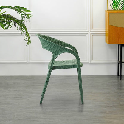 Silla Axel, Verde Olivo, con Espaldar, Reposa Brazos y con Textura Trenzada