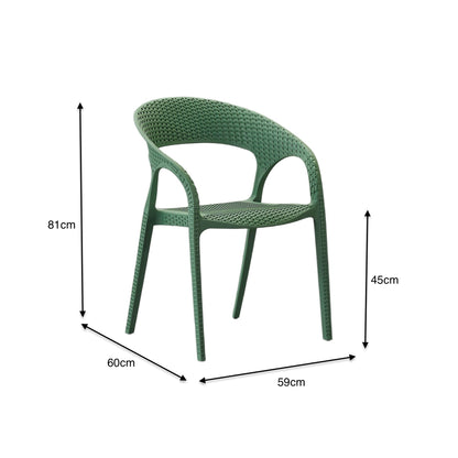Silla Axel, Verde Olivo, con Espaldar, Reposa Brazos y con Textura Trenzada