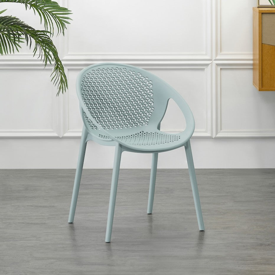 Silla Selva con Brazos, Color Azul Claro, con Espaldar