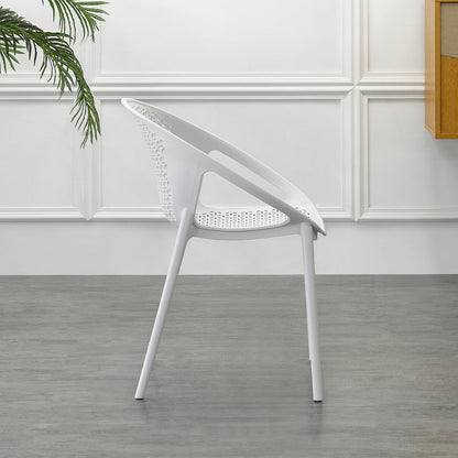 Set de 2 Sillas Selva con Brazos, Color Blanco, con Espaldar