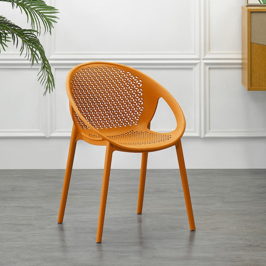 Silla Selva con Brazos, Color Naranja, con Espaldar