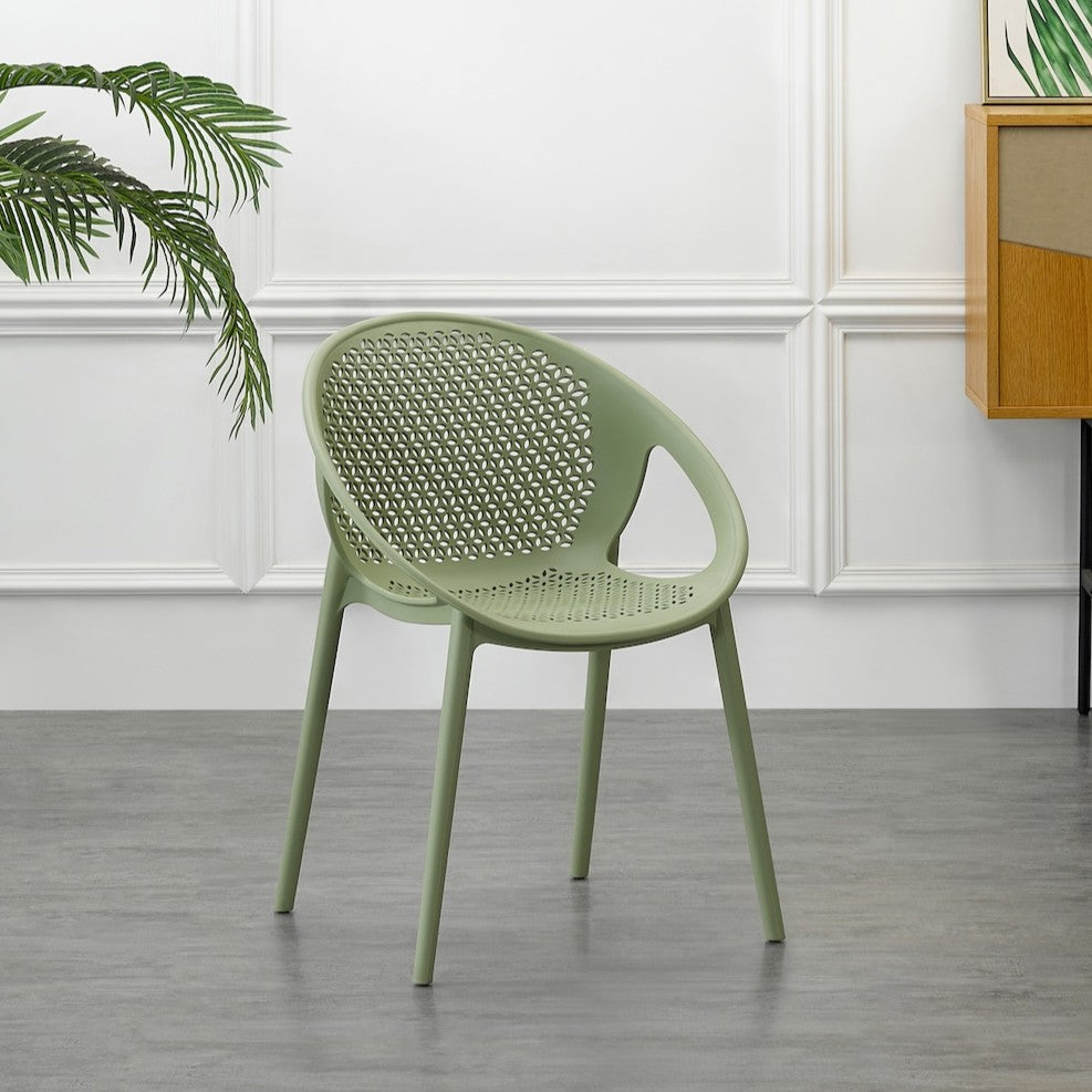Set de 2 Sillas Selva con Brazos, Color Verde, con Espaldar
