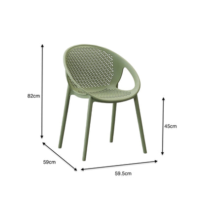 Silla Selva con Brazos, Color Verde, con Espaldar