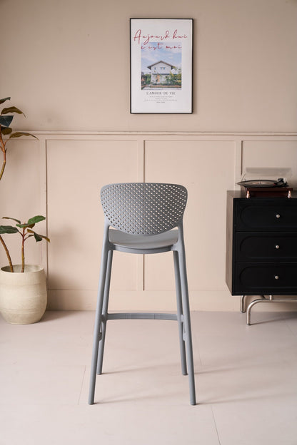 Silla para Bar Río, Color Gris Oscuro, Diseño Moderno, detalle