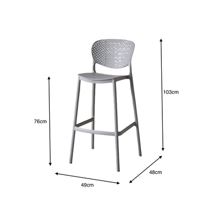 Silla para Bar Río, Color Gris Oscuro, Diseño Moderno, vista en perspectiva