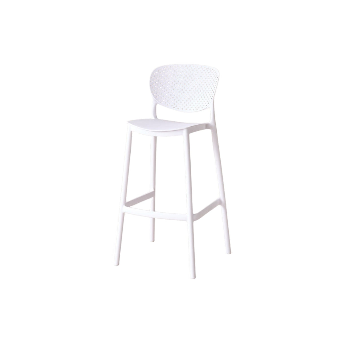 Silla para Bar Río, Color Blanco, Diseño Moderno, medidas