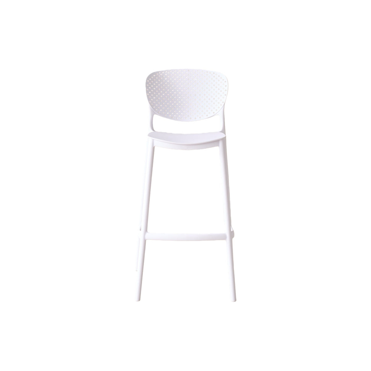 Silla para Bar Río, Color Blanco, Diseño Moderno, detalle de acabado