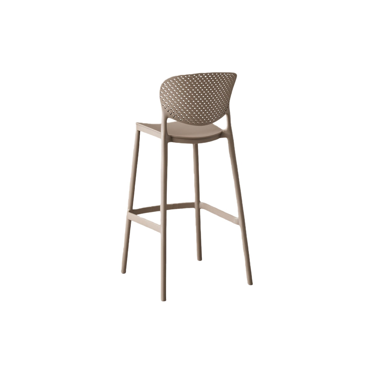 Silla para Bar Río, Color Taupe, Diseño Moderno, abierto