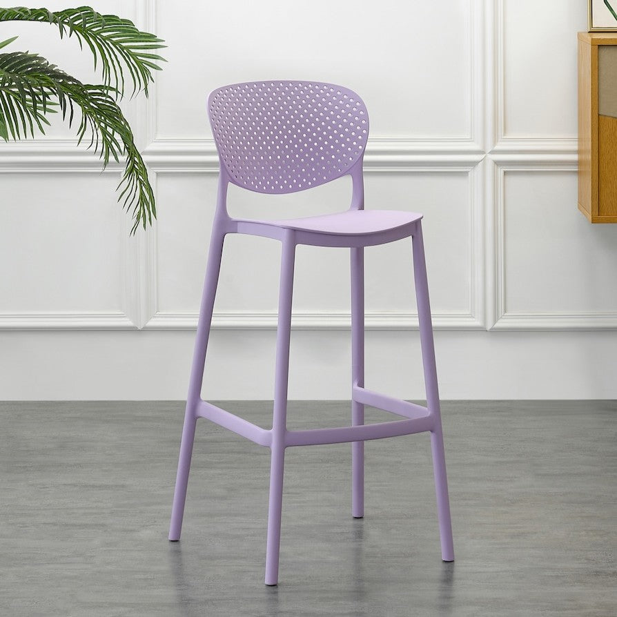 Silla para Bar Río, Color Lila, Diseño Moderno – Espejos Reflekta