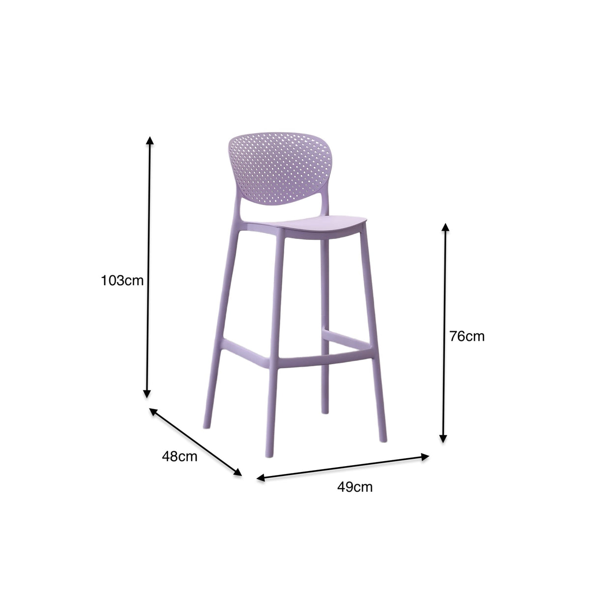 Silla para Bar Río, Color Lila, Diseño Moderno