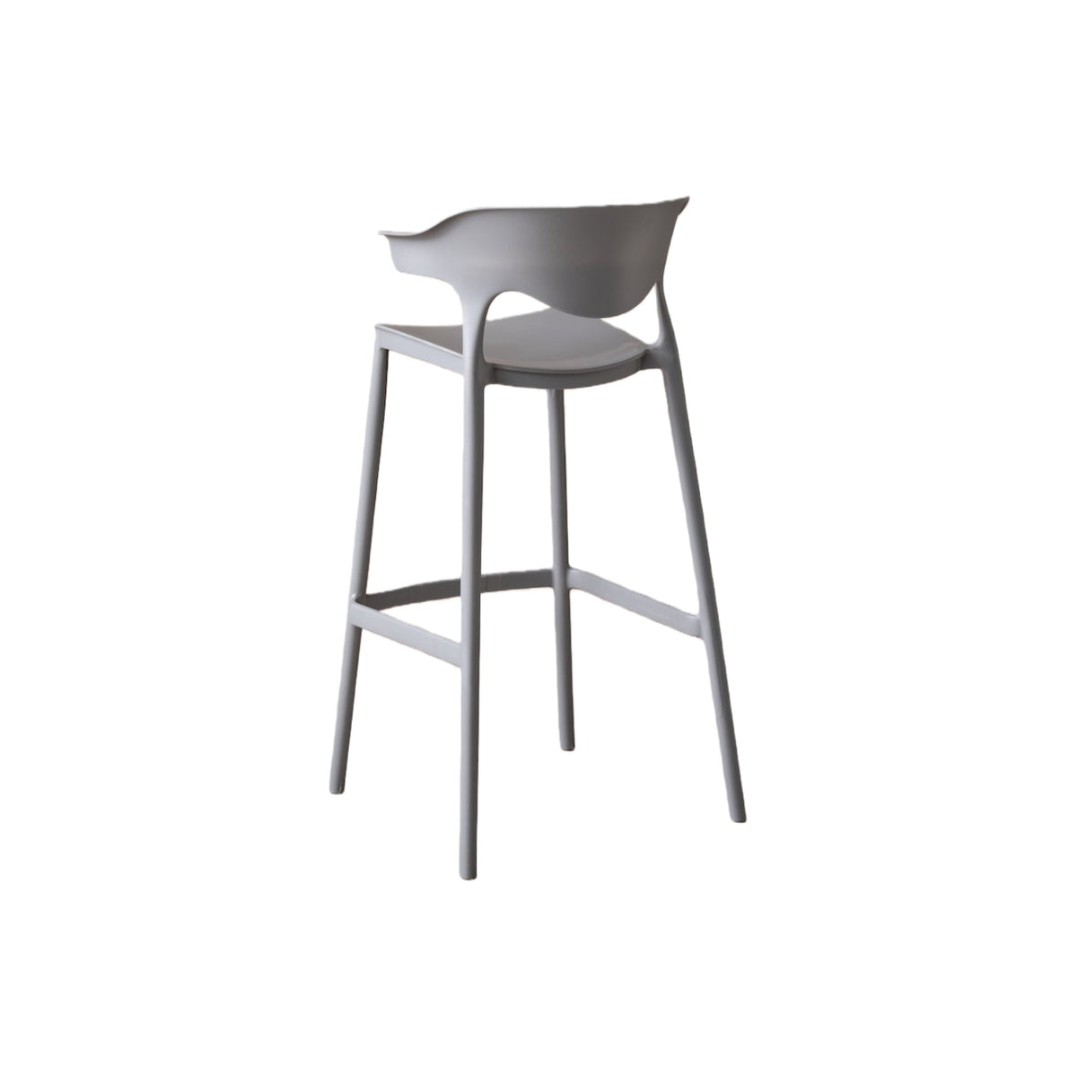 Silla para Bar Elena, Color Gris Oscuro, Diseño Moderno, abierto