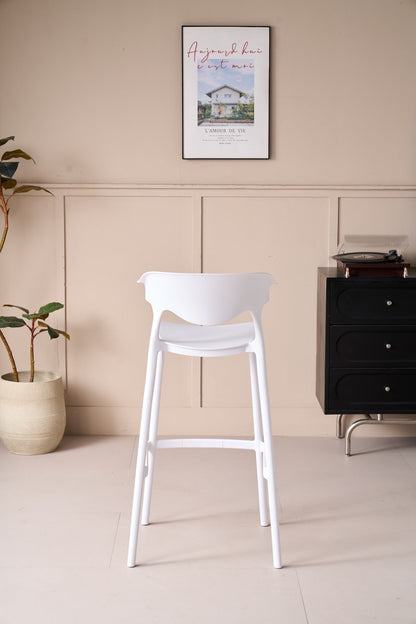 Silla para Bar Elena, Color Blanco, Diseño Moderno