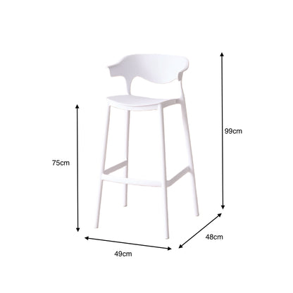 Silla para Bar Elena, Color Blanco, Diseño Moderno