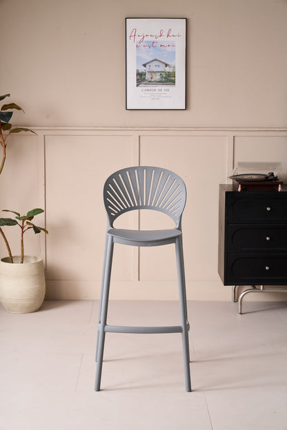 Silla para Bar Paraíso, Color Gris Oscuro, Diseño Moderno