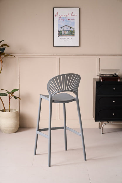 Silla para Bar Paraíso, Color Gris Oscuro, Diseño Moderno