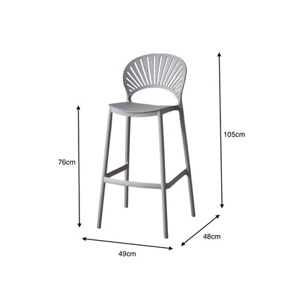 Silla para Bar Paraíso, Color Gris Oscuro, Diseño Moderno