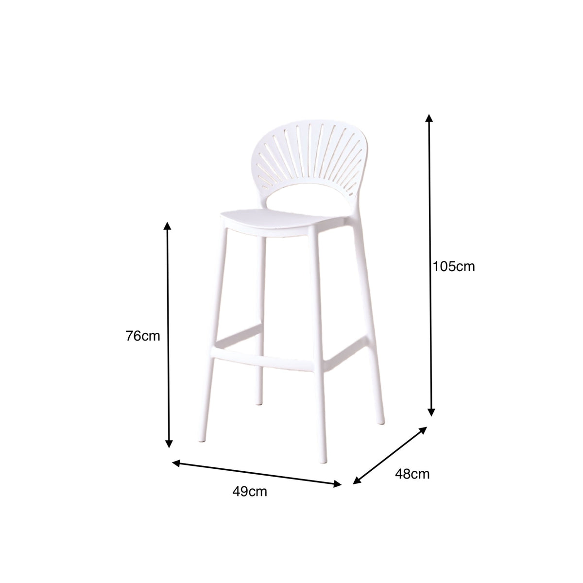 Silla para Bar Paraíso, Color Blanco, Diseño Moderno