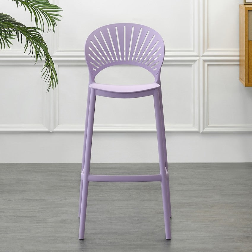 Set de 4 Sillas para Bar Paraíso, Color Lila, Diseño Moderno