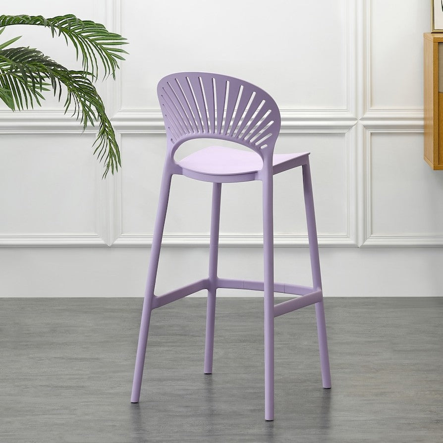 Set de 4 Sillas para Bar Paraíso, Color Lila, Diseño Moderno