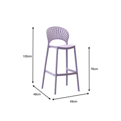 Set de 4 Sillas para Bar Paraíso, Color Lila, Diseño Moderno