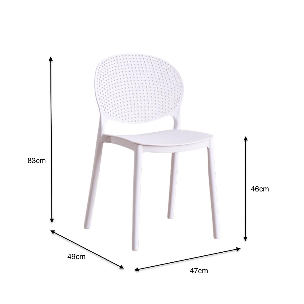 Silla Florida, Color Blanco, con Espaldar y Diseño Moderno X2