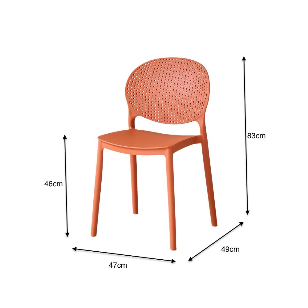 Silla Florida, Color Terracota, con Espaldar y Diseño Moderno, vista en perspectiva