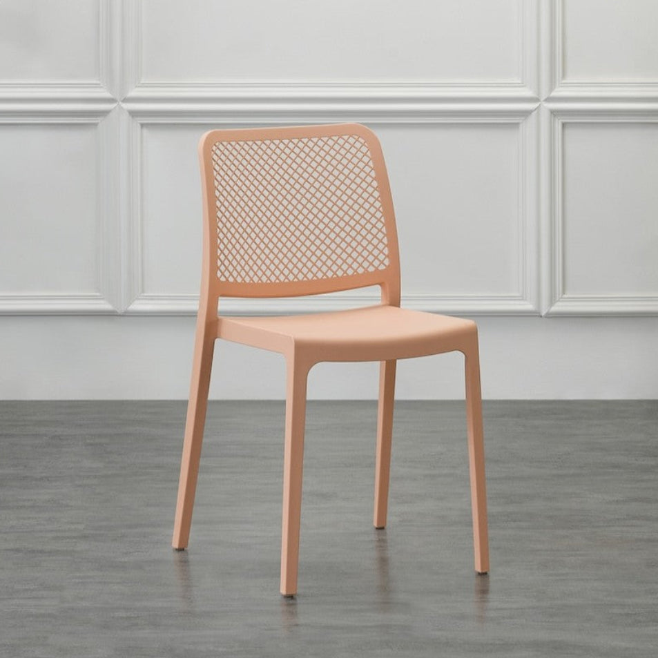 Silla Manhattan, Mandarina, con Espaldar en Rejilla y Diseño Minimalista