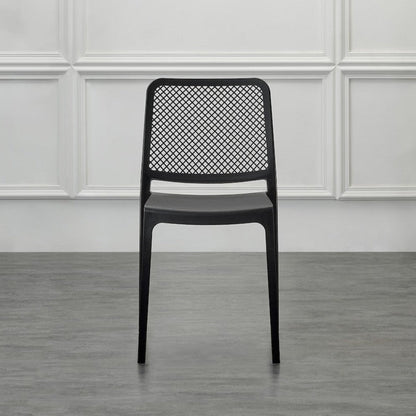 Silla Manhattan, Negra, con Espaldar en Rejilla y Diseño Minimalista