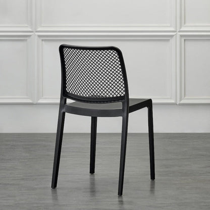 Silla Manhattan, Negra, con Espaldar en Rejilla y Diseño Minimalista