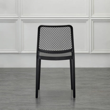 Silla Manhattan, Negra, con Espaldar en Rejilla y Diseño Minimalista