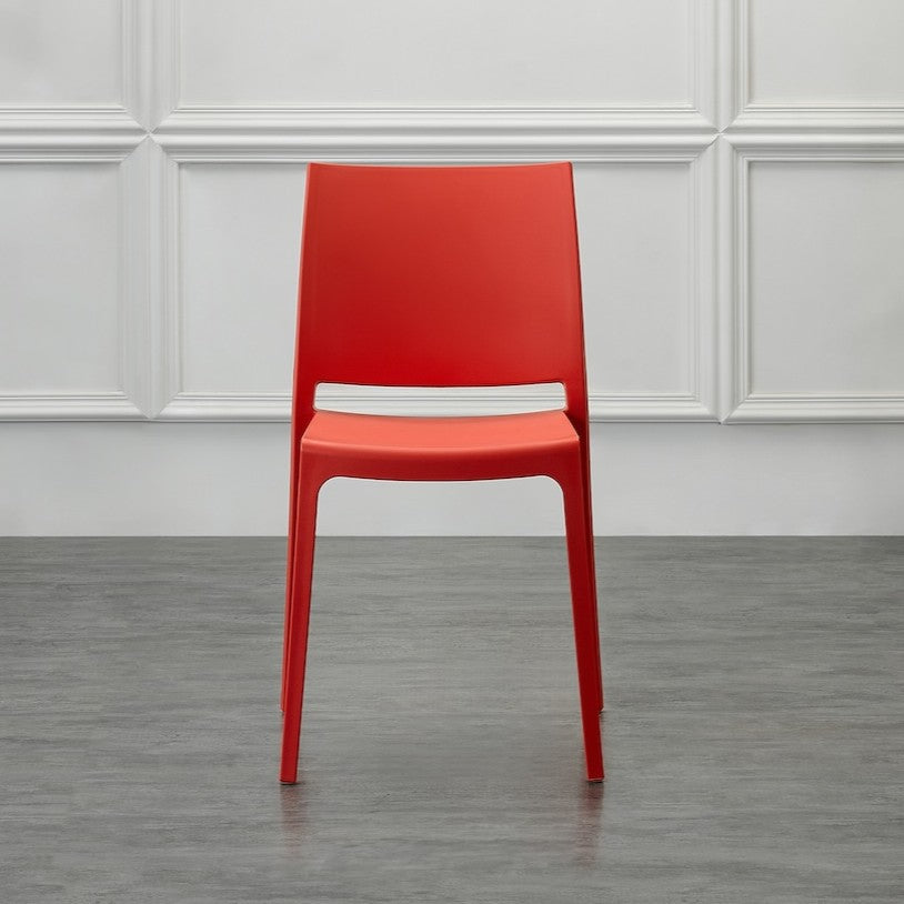 Silla Soho, Roja, con Espaldar Cerrado y Diseño Minimalista